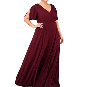 Lulu’s Marigold Burgundy Maxi Dress - Size XL